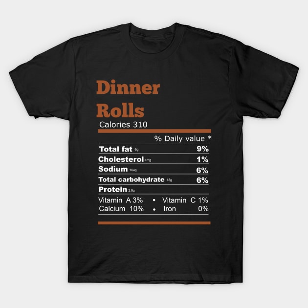 Dinner rolls nutrition thanksgiving T-shirt T-Shirt by Flipodesigner
